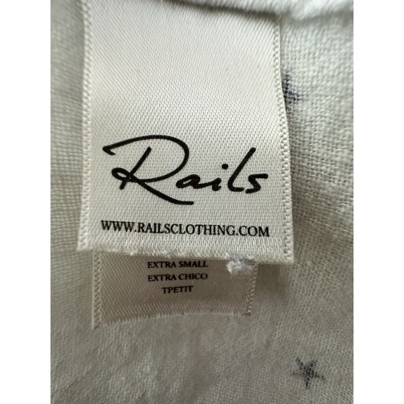 Rails Shirt Top Women's XS Long Sleeve Button Front Career Star Linen Blend - Picture 3 of 10